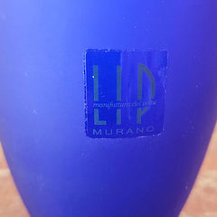 Vintage MURANO • Cobalt Glass Bottle w/Stopper