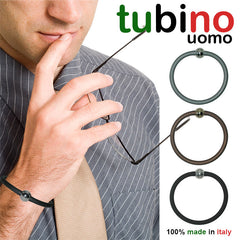 TUBINO SPORTIVO linkable BRACELETS for men, luxurious hypoallergenic synthetic rubber with nickel-free metal links, easily cut to size, Made in Italy