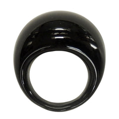 BOMBINO BLACK polished murano glass dome ring, one size fits most, 100% handmade in Italy