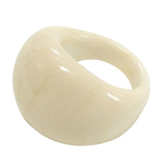 BOMBINO IVORY polished murano glass dome ring, one size fits most, 100% handmade in Italy