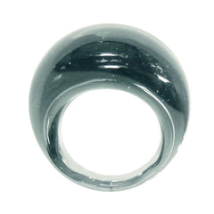 BOMBINO STEEL clear murano glass dome ring, one size fits most, 100% handmade in Italy