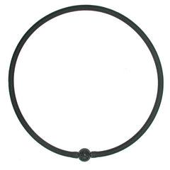 TUBINO MURANO BLACK matte linkable fashion NECKLACE luxurious hypoallergenic synthetic rubber with handmade black murano glass link, easily cut to size, Made in Italy