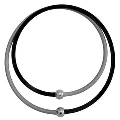 TUBINO SPORTIVO linkable 18" NECKLACES in array of fashion colors,  luxurious hypoallergenic synthetic rubber with nickel-free metal links, Made in Italy