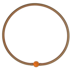 TUBINO MURANO GOLD metallic linkable fashion NECKLACE luxurious hypoallergenic synthetic rubber with handmade amber murano glass link, easily cut to size, Made in Italy