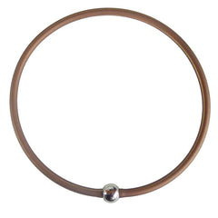 TUBINO SPORTIVO BRONZE metallic linkable 18" NECKLACE  luxurious hypoallergenic synthetic rubber with nickel-free metal link, Made in Italy