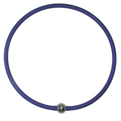 TUBINO SPORTIVO COBALT blue satin linkable 18" NECKLACE  luxurious hypoallergenic synthetic rubber with nickel-free metal link, Made in Italy