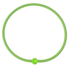 TUBINO MURANO LIME green satin linkable fashion NECKLACE luxurious hypoallergenic synthetic rubber with handmade peridot green murano glass link, easily cut to size, Made in Italy
