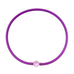 TUBINO MURANO PURPLE satin linkable fashion NECKLACE luxurious hypoallergenic synthetic rubber with handmade rose murano glass link, easily cut to size, Made in Italy