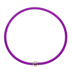 TUBINO SPORTIVO PURPLE satin linkable 18" NECKLACE  luxurious hypoallergenic synthetic rubber with nickel-free metal link, Made in Italy