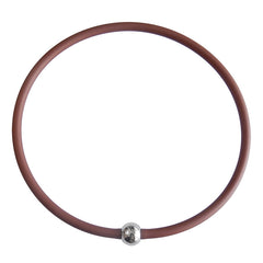 TUBINO SPORTIVO MOCHA brown satin linkable 18" NECKLACE  luxurious hypoallergenic synthetic rubber with nickel-free metal link, Made in Italy