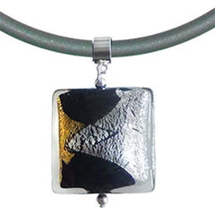 GLITTER SQUARE • murano glass necklace