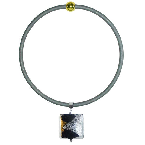 GLITTER SQUARE • murano glass necklace