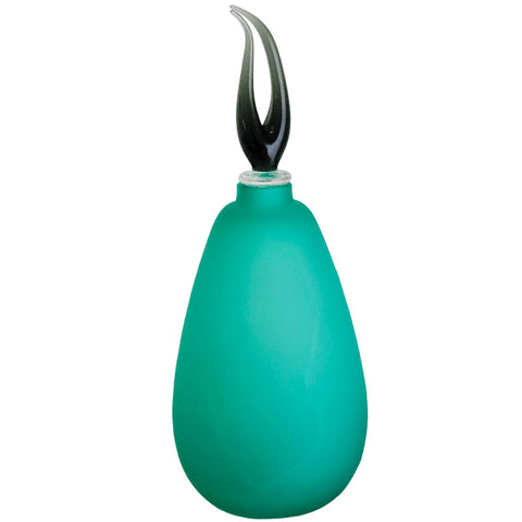 Vintage MURANO • Turquoise Glass Bottle w/Stopper