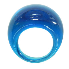 BOMBINO AQUA blue clear murano glass dome ring, one size fits most, 100% handmade in Italy
