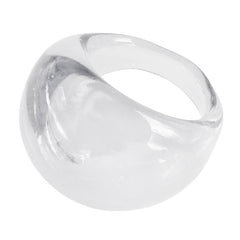 BOMBINO CRYSTAL clear murano glass dome ring, one size fits most, 100% handmade in Italy