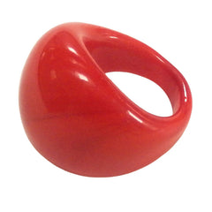 BOMBINO RED polished murano glass dome ring, one size fits most, 100% handmade in Italy