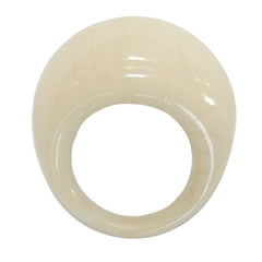 BOMBINO IVORY polished murano glass dome ring, one size fits most, 100% handmade in Italy