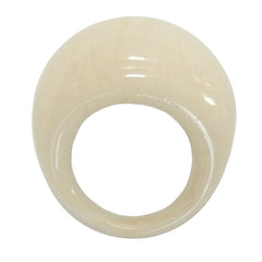 BOMBINO IVORY polished murano glass dome ring, one size fits most, 100% handmade in Italy
