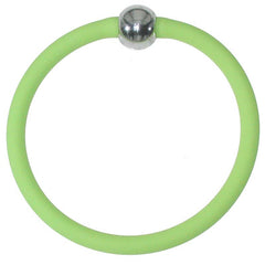 TUBINO SPORTIVO LIME green satin linkable fashion BRACELET luxurious hypoallergenic synthetic rubber with nickel-free metal links, easily cut to size, Made in Italy
