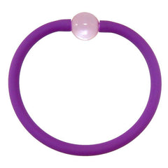 TUBINO MURANO PURPLE satin linkable fashion BRACELET luxurious hypoallergenic synthetic rubber with handmade rose murano glass link, easily cut to size, Made in Italy
