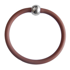 TUBINO SPORTIVO MOCHA brown satin linkable fashion BRACELET luxurious hypoallergenic synthetic rubber with nickel-free metal links, easily cut to size, Made in Italy