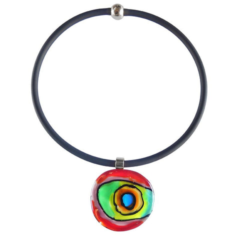 ABSTRACT "B" • murano glass necklace • MULTI | black