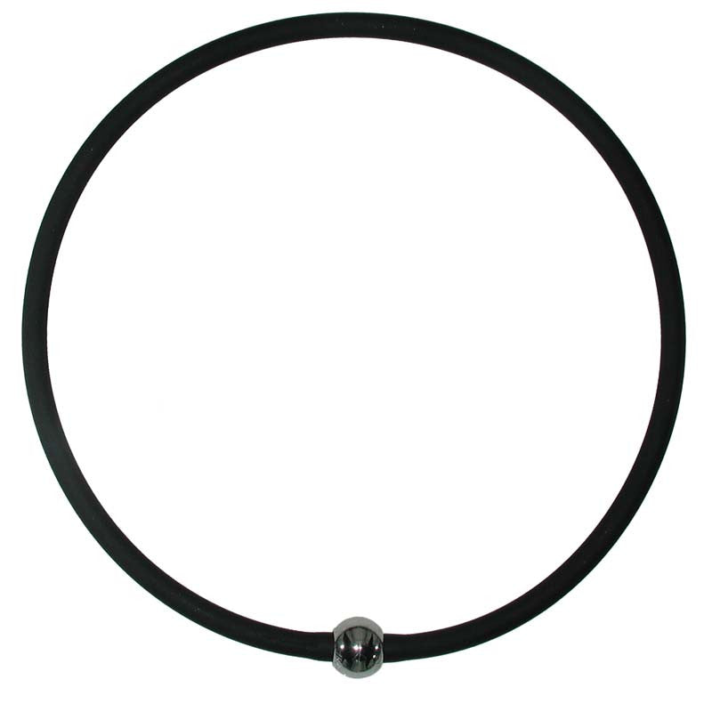 TUBINO SPORTIVO BLACK matte linkable 18" NECKLACE  luxurious hypoallergenic synthetic rubber with nickel-free metal link, Made in Italy