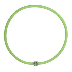 TUBINO SPORTIVO LIME green satin linkable 18" NECKLACE  luxurious hypoallergenic synthetic rubber with nickel-free metal link, Made in Italy