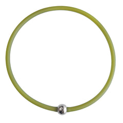TUBINO SPORTIVO OLIVE green sheer linkable 18" NECKLACE  luxurious hypoallergenic synthetic rubber with nickel-free metal link, Made in Italy