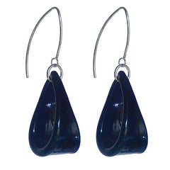 LOOP BLACK lightweight Murano glass earrings with sterling silver wires, handmade in Italy