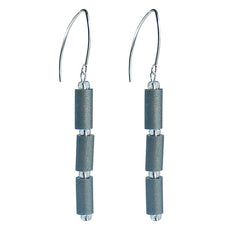 TUBINO SILVER earrings with silver-leaf murano bead with sterling silver wires, handmade in Italy