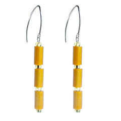 TUBINO GOLD earrings with small gold-leaf murano beads and sterling silver wires, handmade in Italy